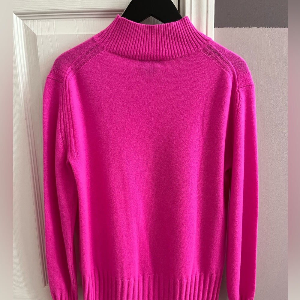 NWOT J Crew 100% Cashmere Mock Neck Sweater in Shock Pink Size XS